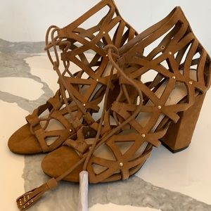 Jessica Simpson, leather, lace up heels